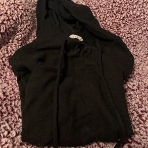 Black criss cross hoodie